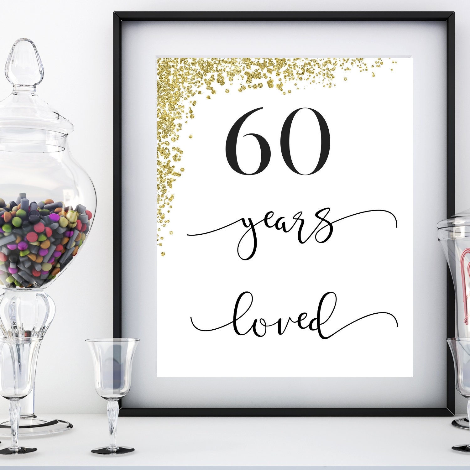 60th Birthday Party Prints Decorations Printables 60 Years | Etsy