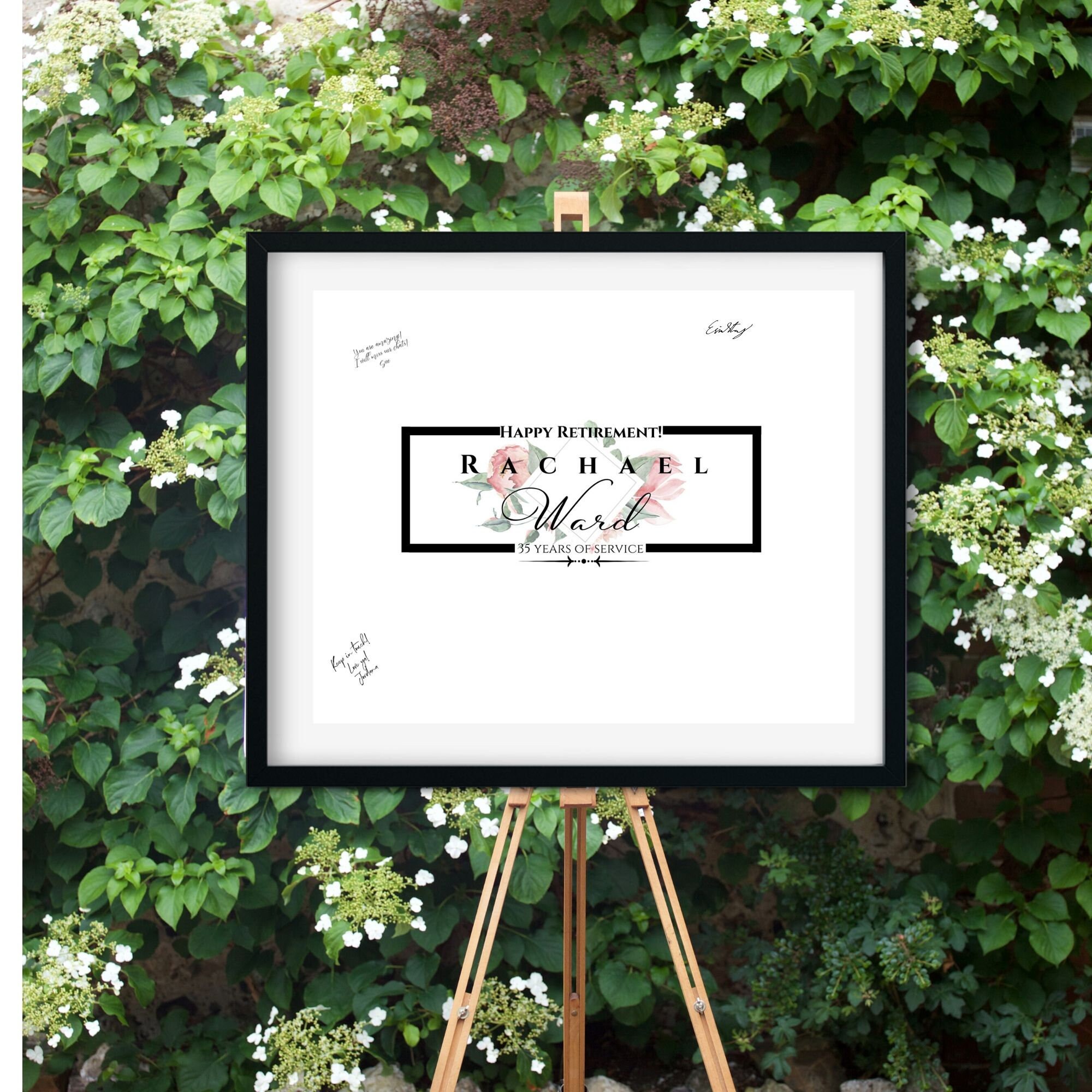 Retirement Party Signature Poster Floral Retirement Signature Etsy UK