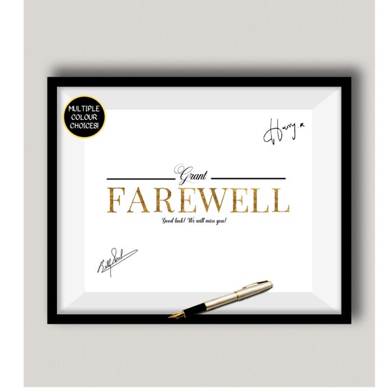 Farewell Print Signature Party Print Guestbook Alternate Etsy