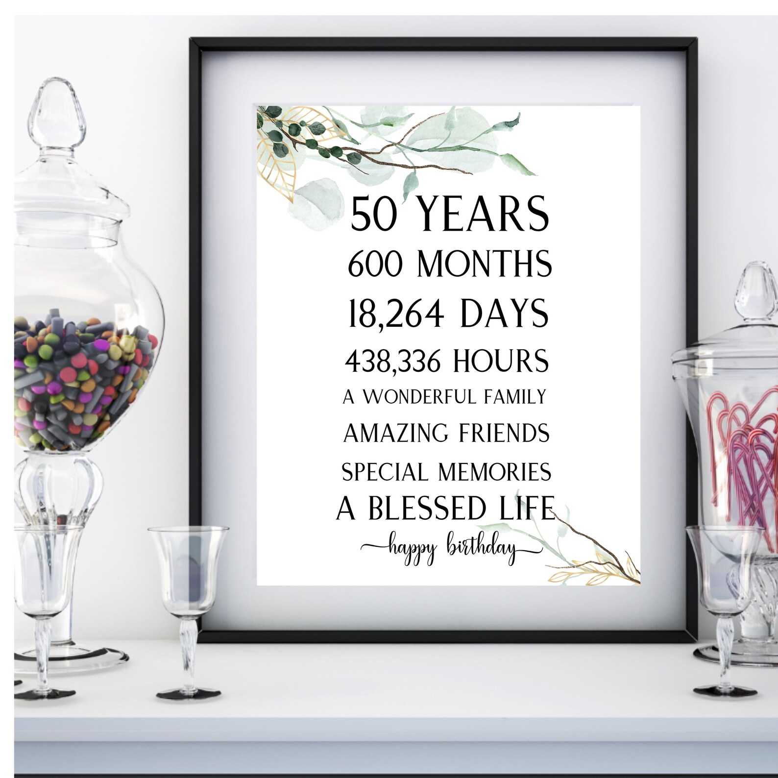 50th Birthday Party Print 50th Party Decoration Table Decor | Etsy