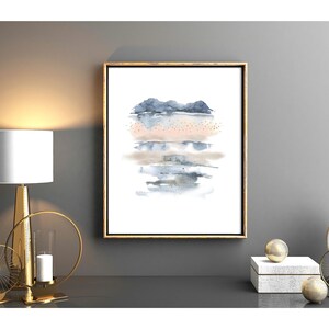 Artistic Watercolour Abstract Navy,Blush and Gold Art Print, Abstract Art Printable,  Home Art Print, INSTANT DOWNLOAD