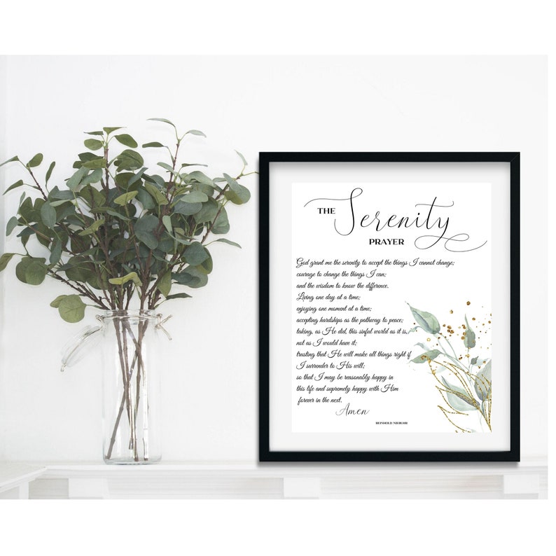 serenity prayer full version prayer bible verse print etsy