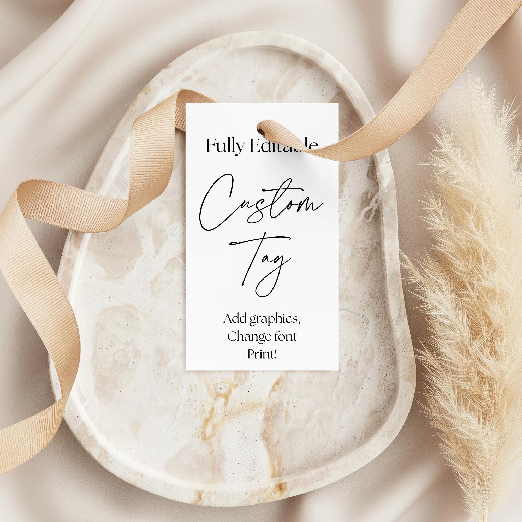 Editable Rectangle Gift Tag Template, Canva Printable Favor Label ...
