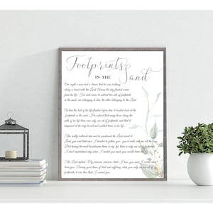 Empreintes de pas dans l&#39;impression de sable, impression de citation religieuse, impression d&#39;écriture chrétienne, impression inspirante, fichier numérique, TÉLÉCHARGEMENT INSTANTANÉ, GGSS