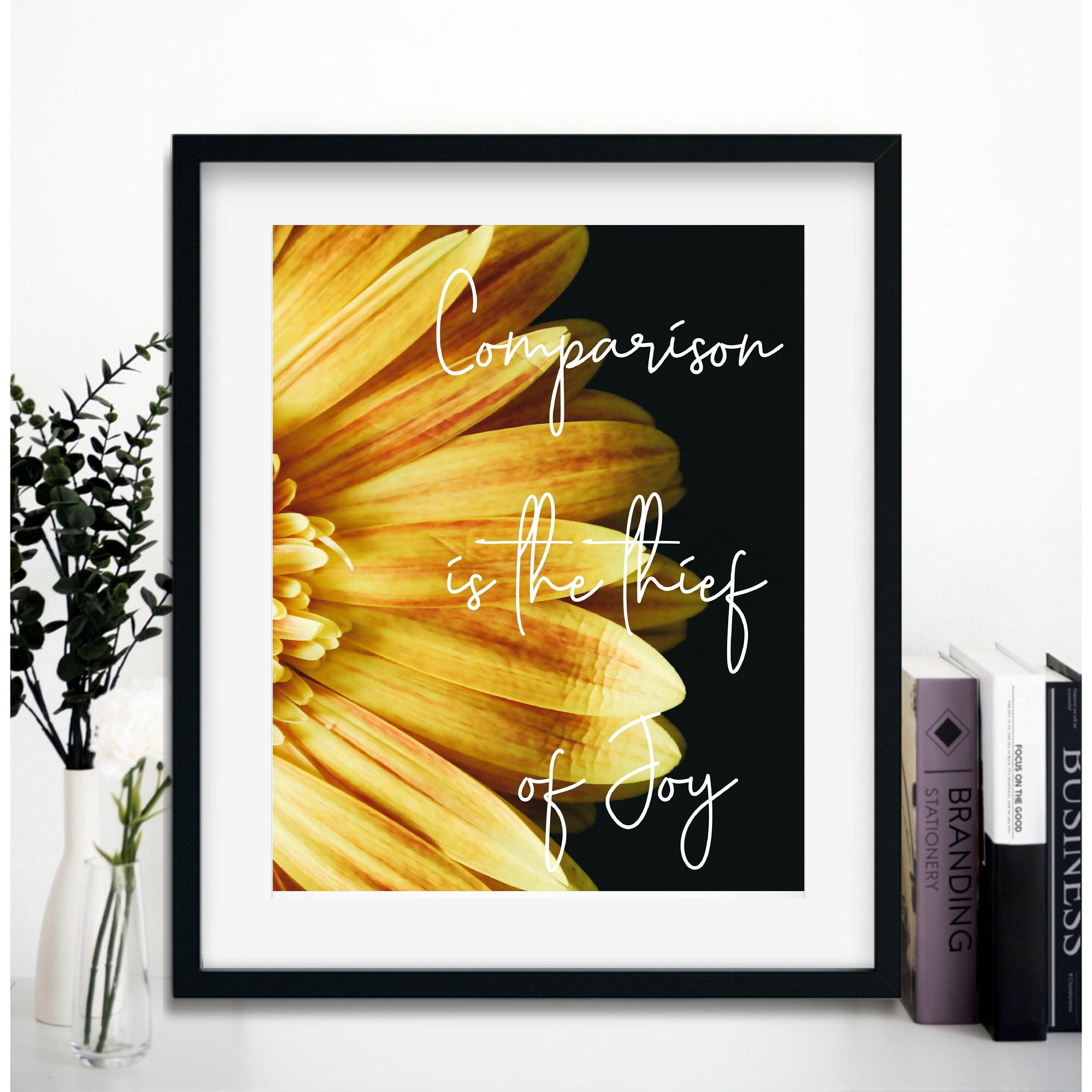 Comparison is the Thief of Joy Quote Print Art Print Etsy