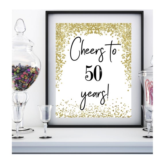 50th Birthday Party Print 50th Party Decoration Table Decor - Etsy