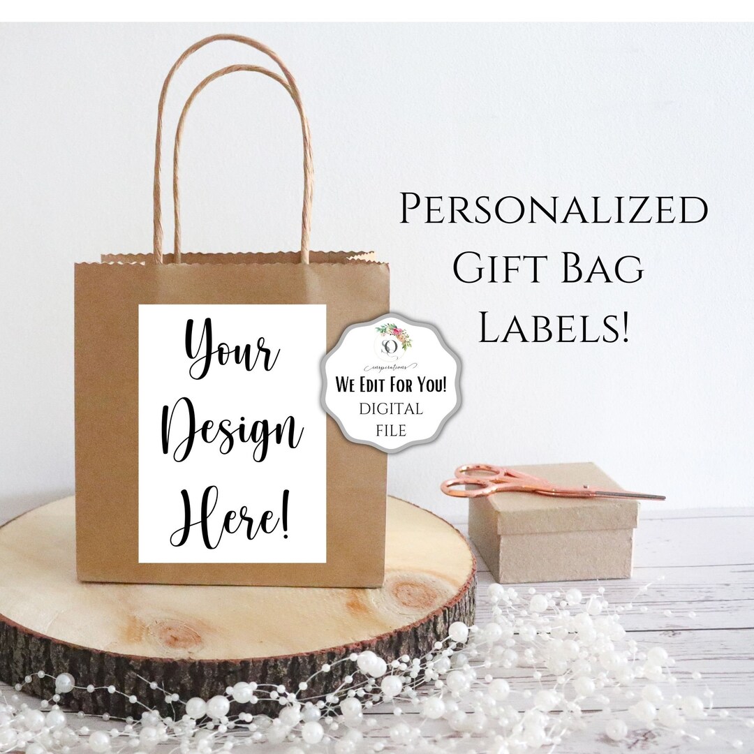 Custom Gift Bag Label With Your Text or Image, Label for Any Event or