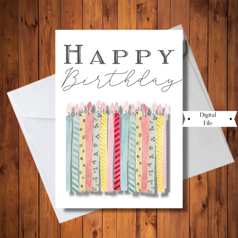 Generic Birthday Card Birthday Card with Candles Card for | Etsy
