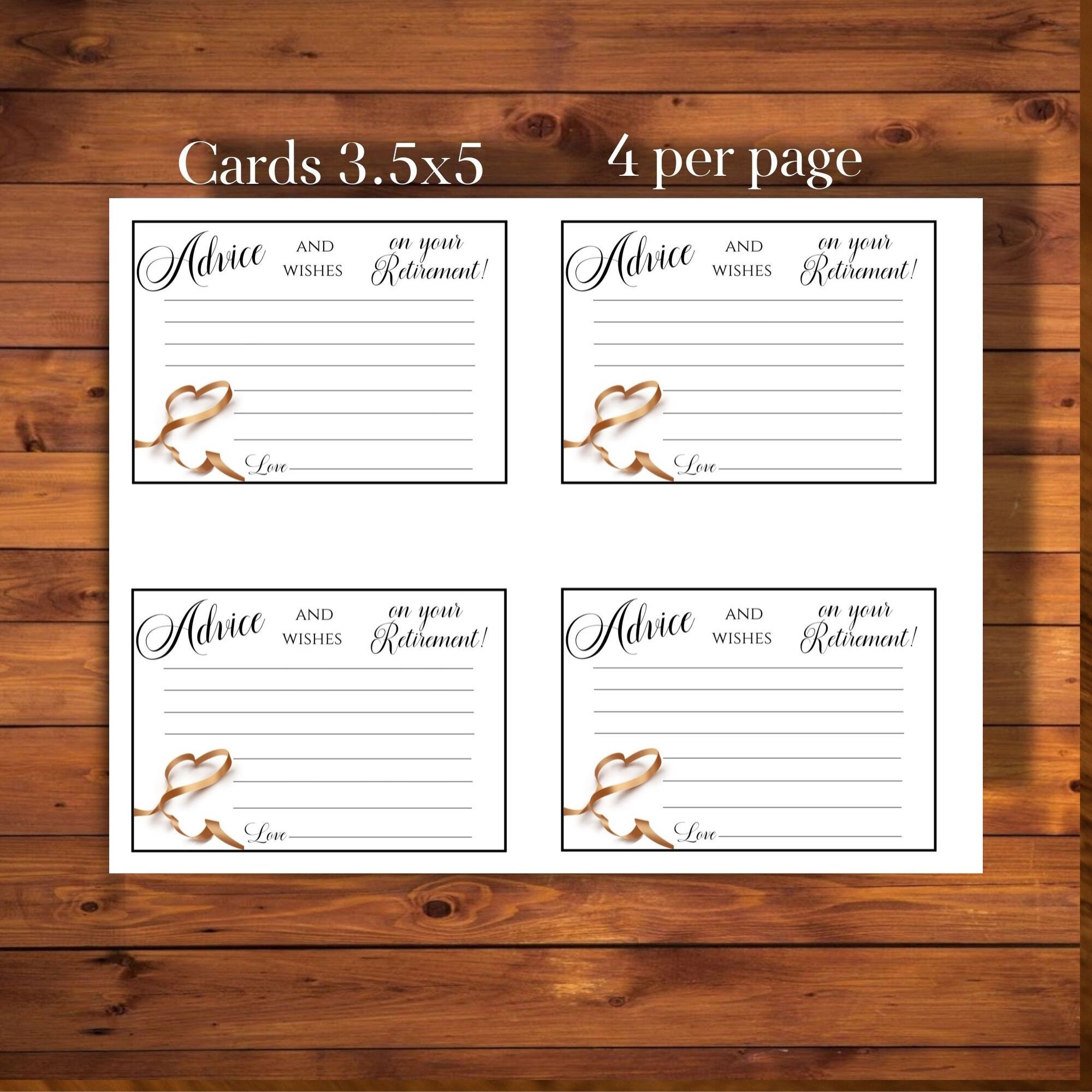 Retirement Print and Advice Cards Retirement Decorations Etsy