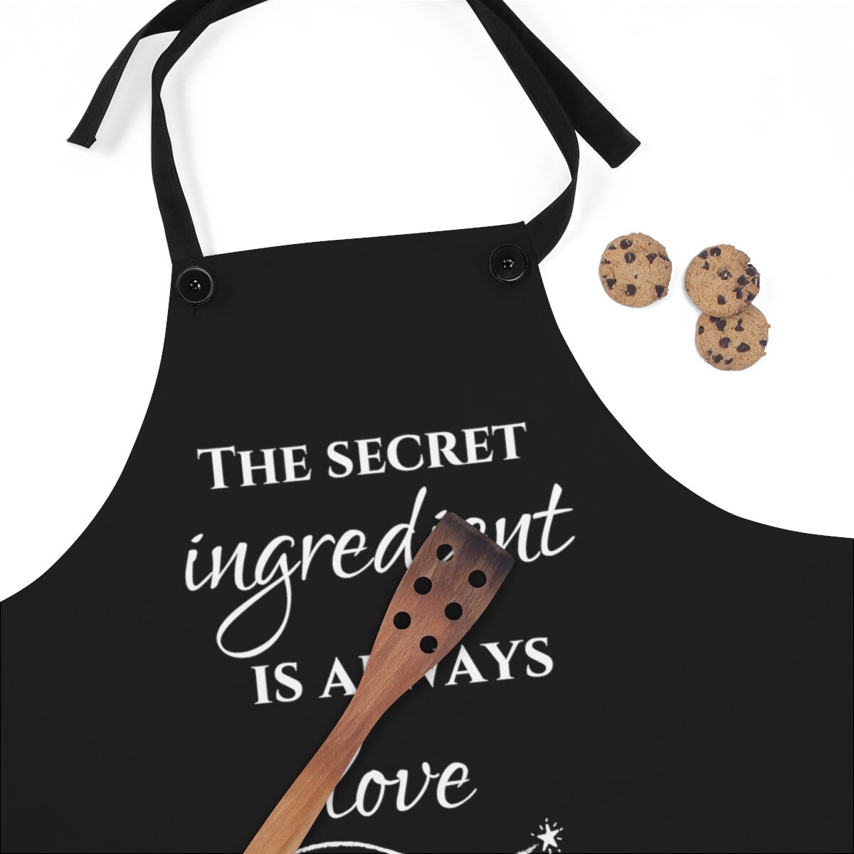 Black Kitchen Apron with Love Quote Apron for Chef Apron for Etsy