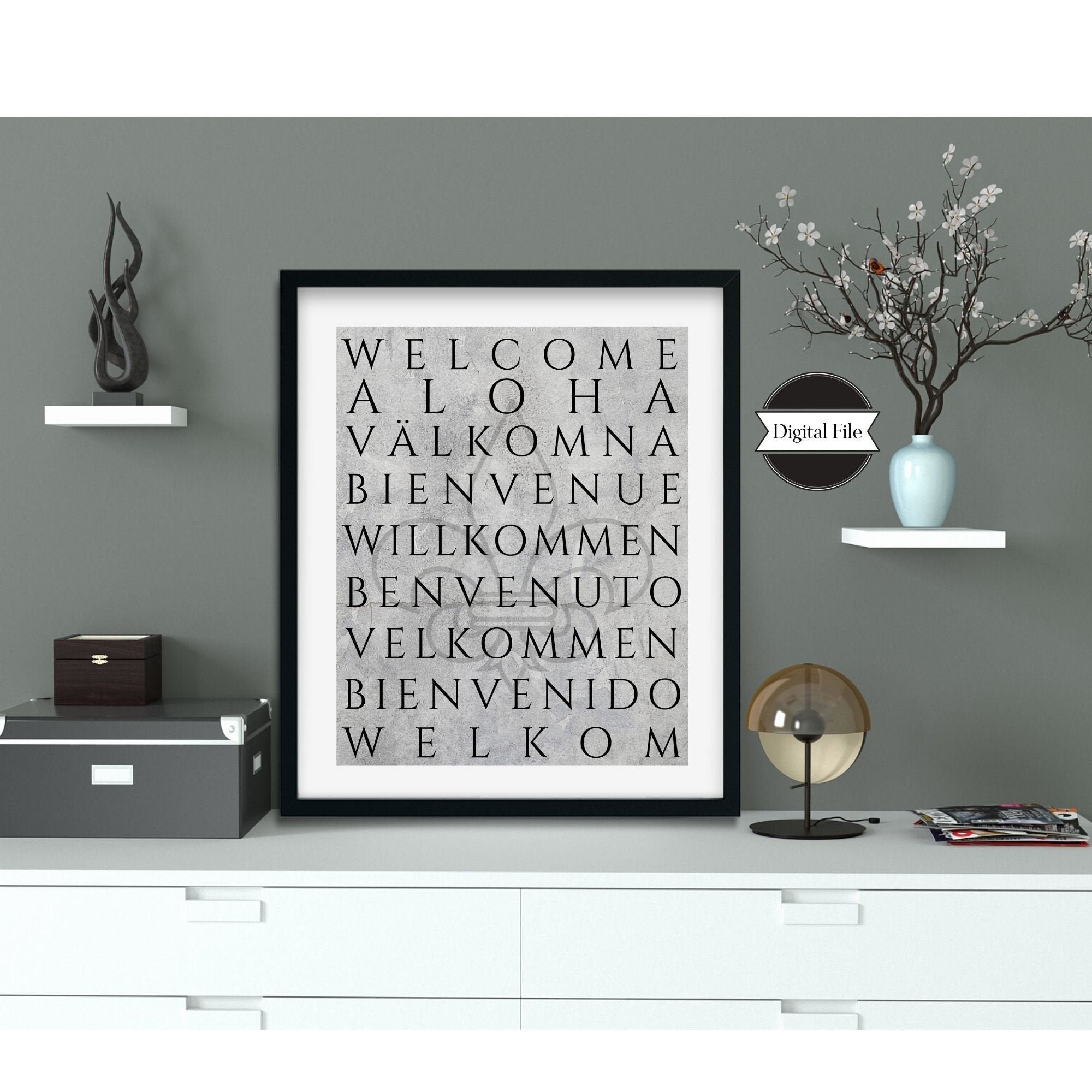 Welcome Print in Different Languages Housewarming Gift Print | Etsy