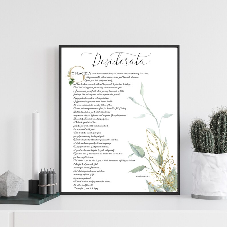 Desiderata Print Desiderata Poem Printable Wall Art Max Etsy Canada