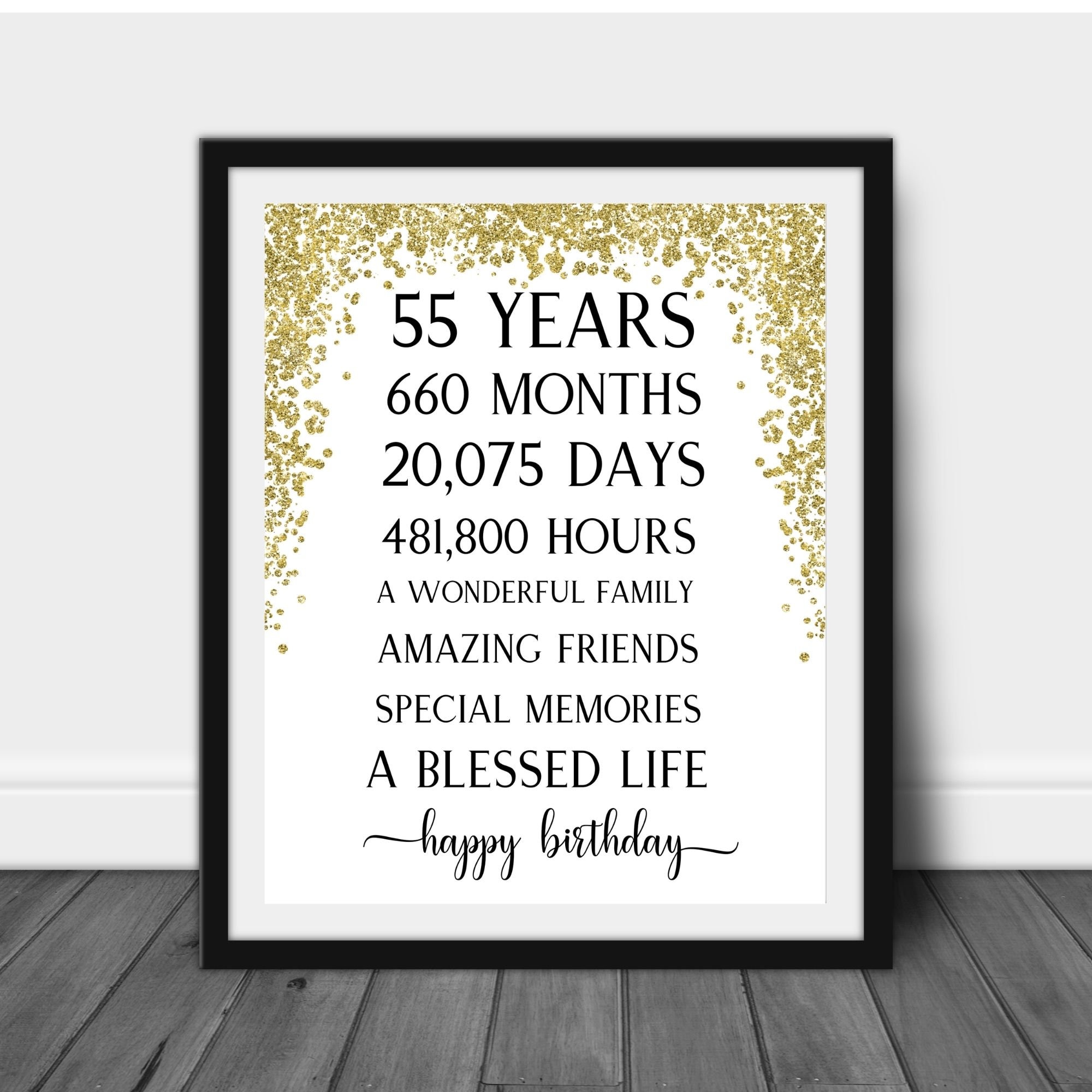 55th Birthday Party Print 55th Party Decoration Table Decor | Etsy