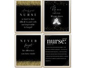 Nurse Retirement Party Printable Set,  Gold and Black Theme, Instant Download