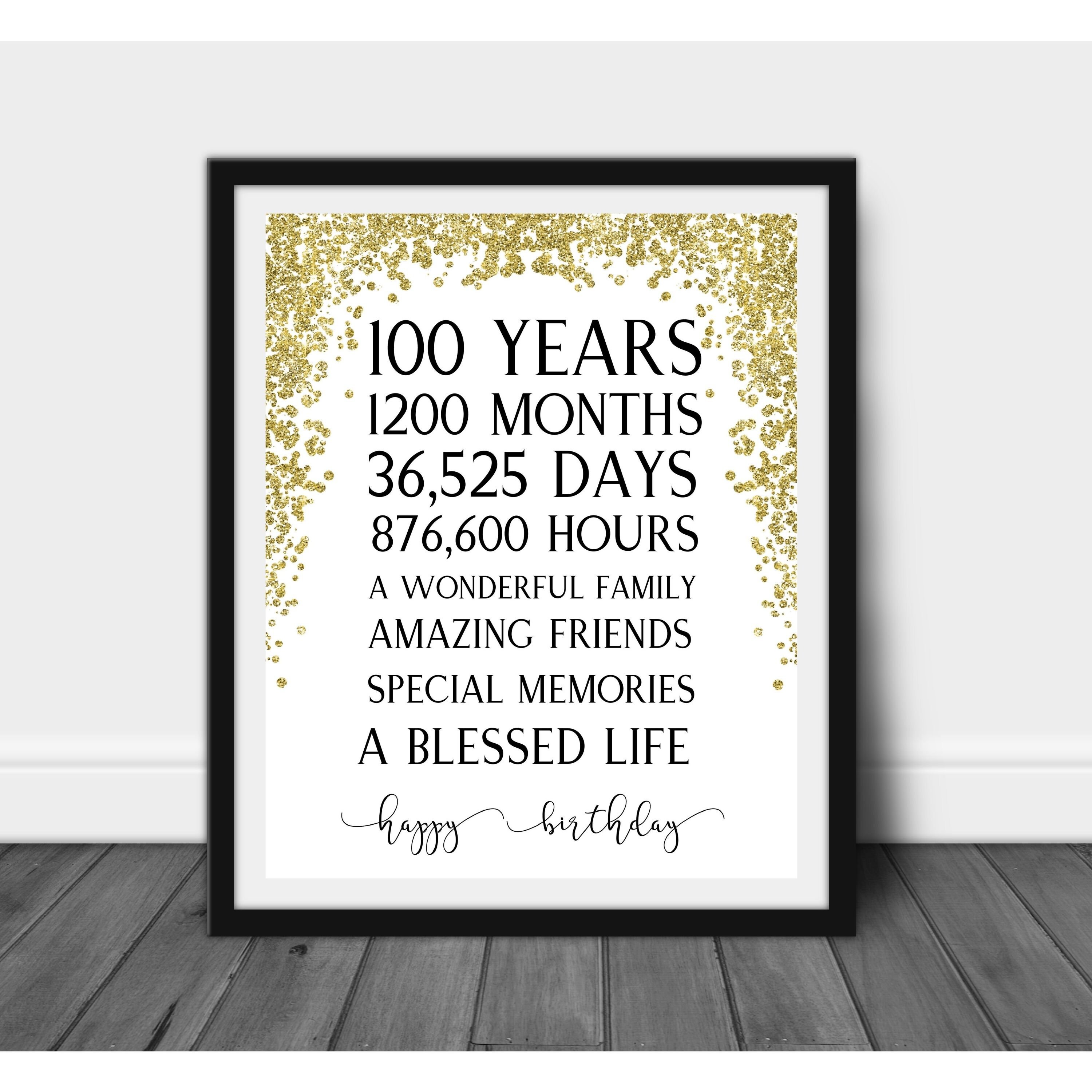100th Birthday Party Print 100th Party Decoration Table - Etsy