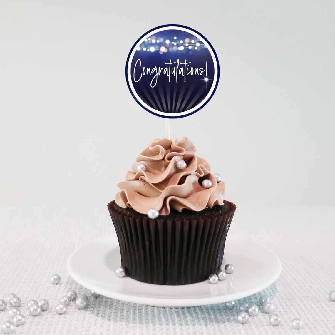 Congratulations Cupcake Toppers Gift Favour Tags Etsy