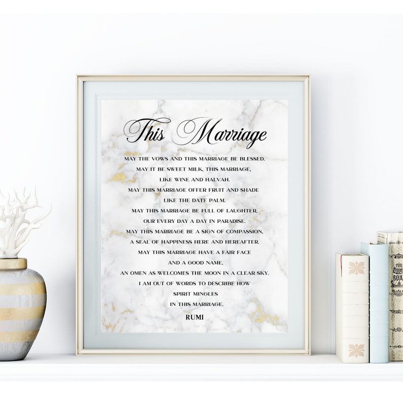 RUMI Marriage Quote Anniversary Print Wedding Gift Wedding Etsy