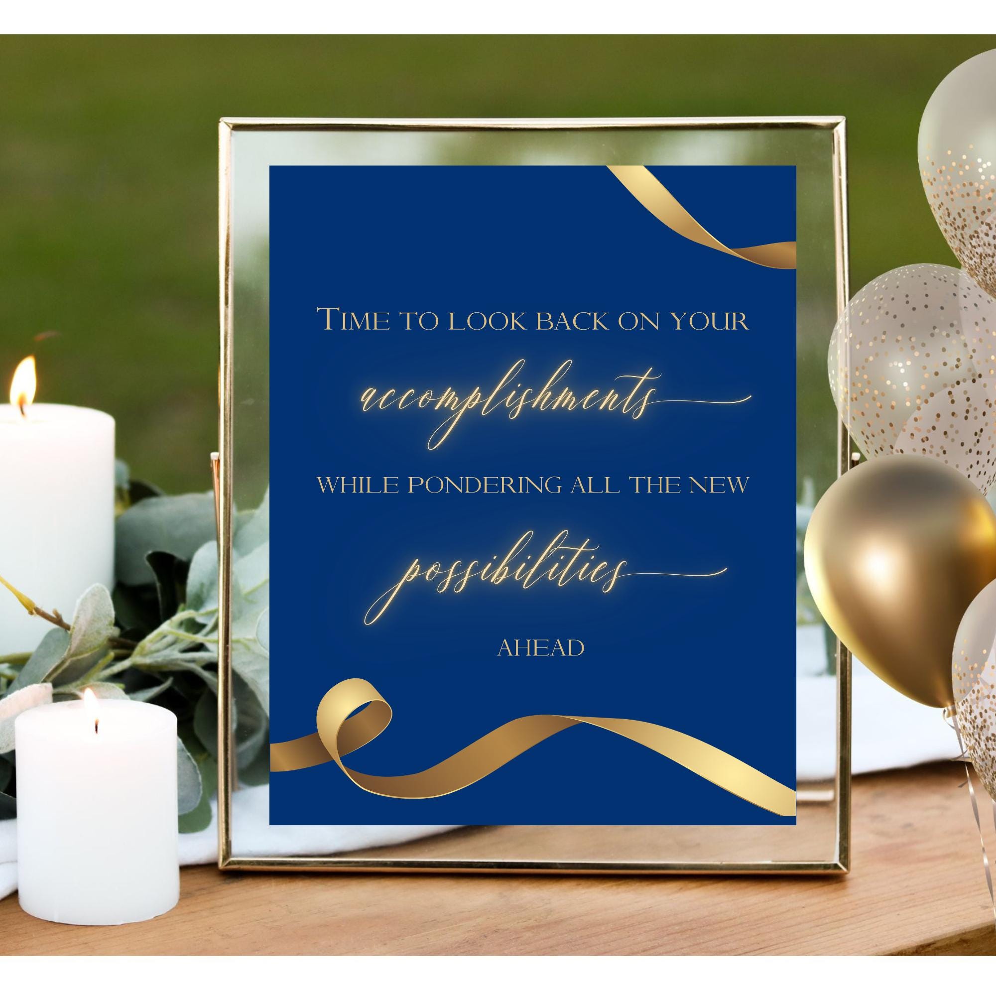 Retirement Party Printable Sets, Blue and Gold Theme, Retirement Part ...