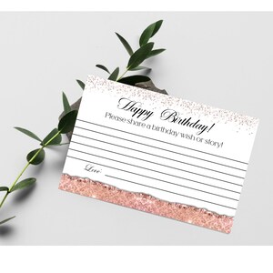 Rose Gold Geburtstagswunschkarten, 30., 40., 50., 60. Geburtstag Dekorationen, jeder Geburtstag, Sofort Download