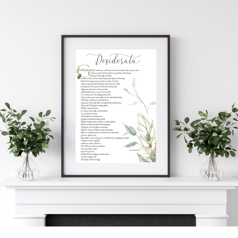 Desiderata Print Desiderata Poem Printable Wall Art Max Etsy Canada
