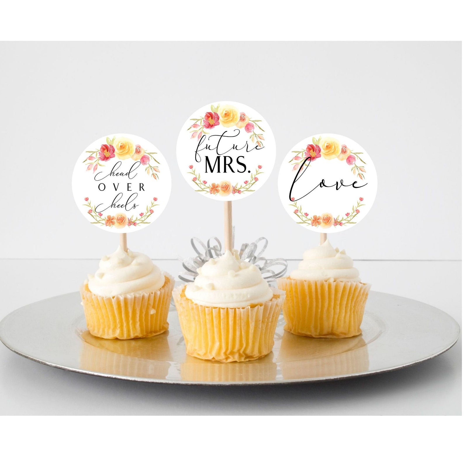 floral-bridal-shower-cupcake-toppers-bride-to-be-cupcake-etsy