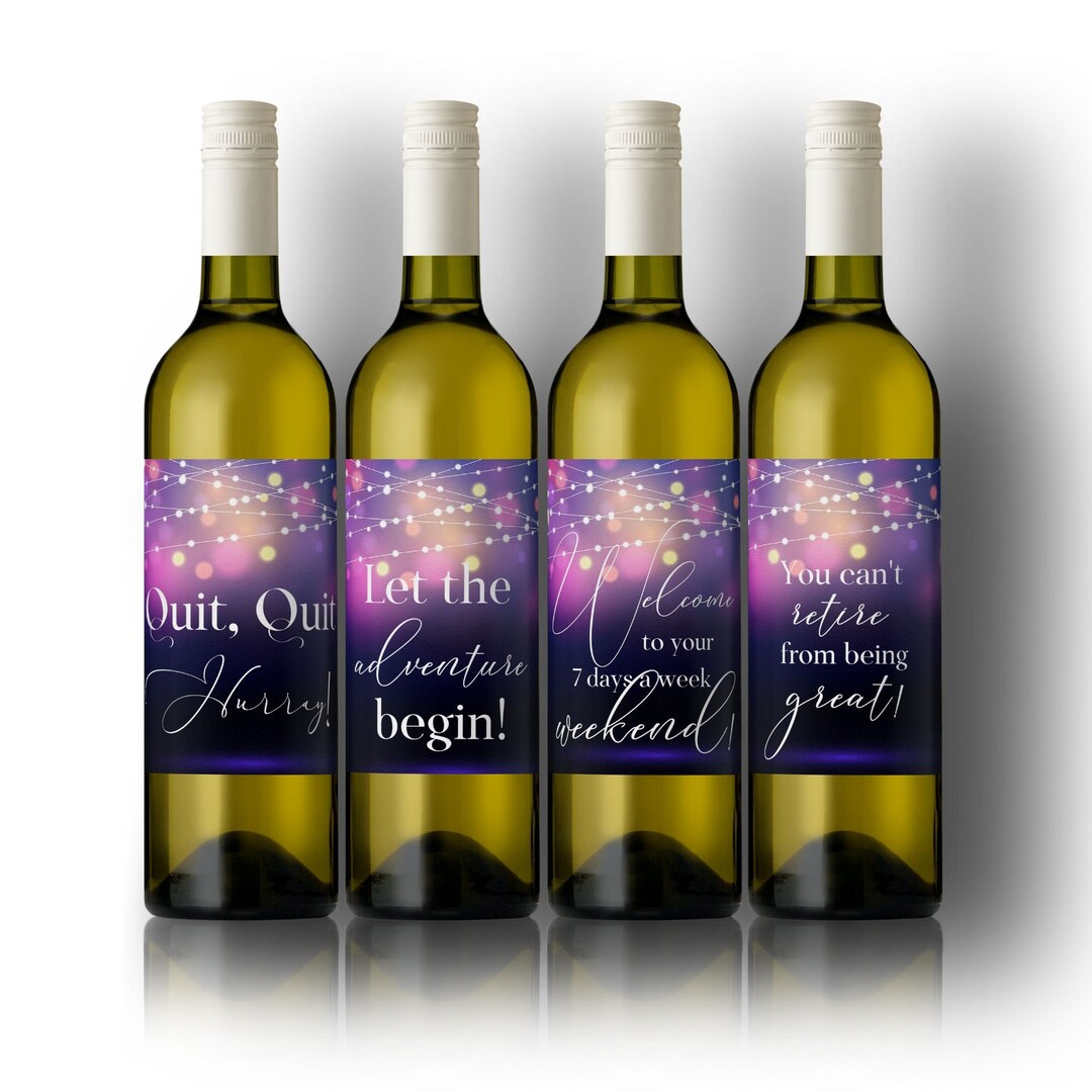 Retirement Wine Labels Wine Stickers Retirement Party - Etsy