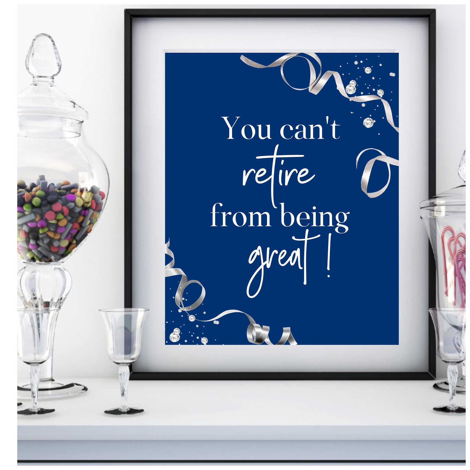 Retirement Party Prints Blue and Silver Theme Retirement Etsy