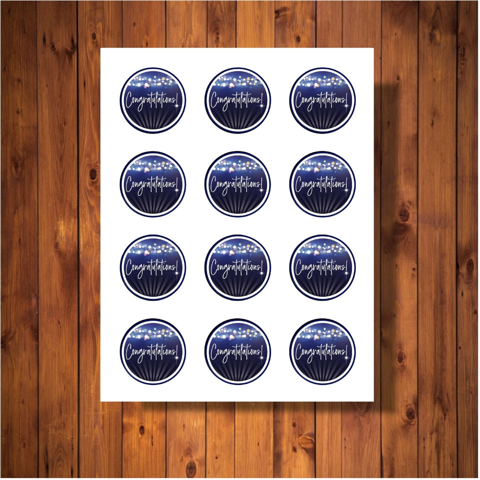 Congratulations Cupcake Toppers Gift Favour Tags Etsy