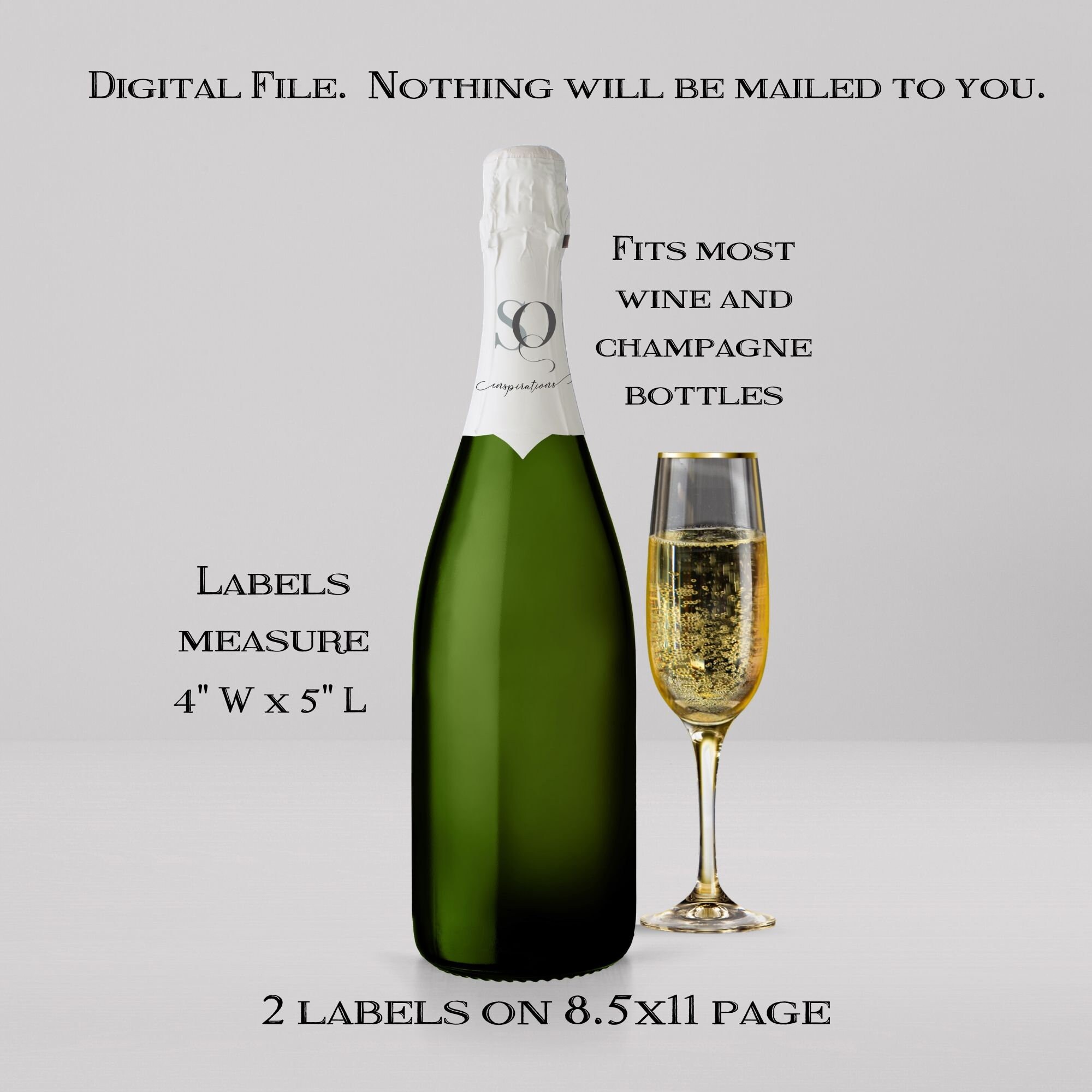 Personalized 21st Birthday Champagne Gift Printable. 🎁