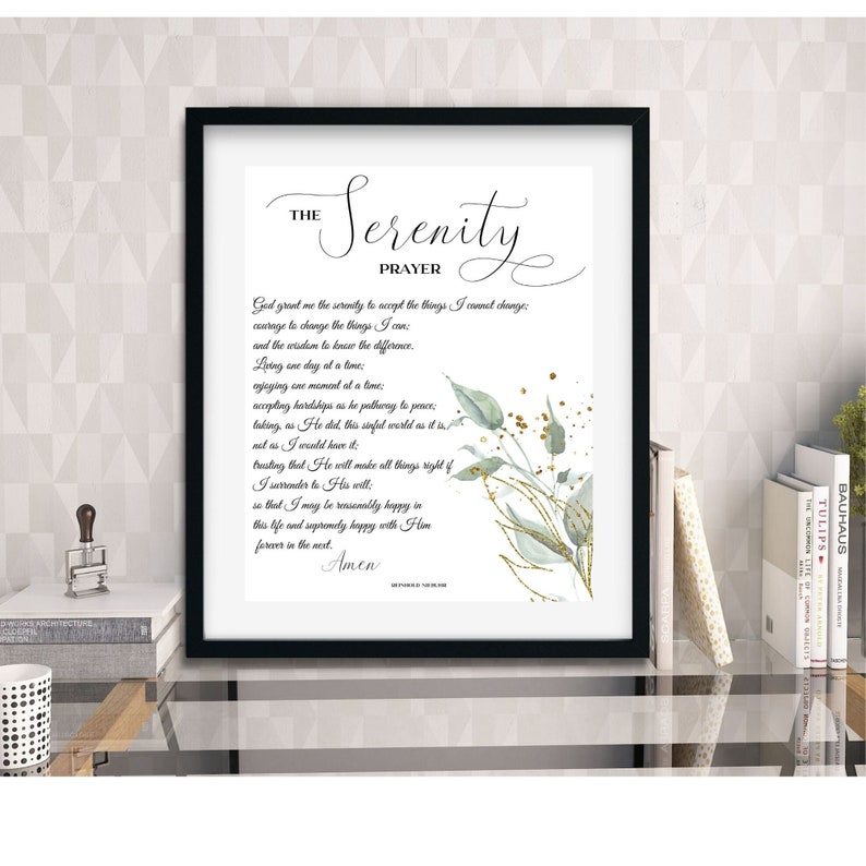 serenity prayer full version prayer bible verse print etsy