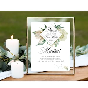 Personalisierte Wunschkarte oder Signaturdruck Bitte unterschreiben Sie Poster, Wegbeschreibung zum Gast zum unterzeichnen druckbar, Floral bitte unterschreiben, DIGITALDATEI