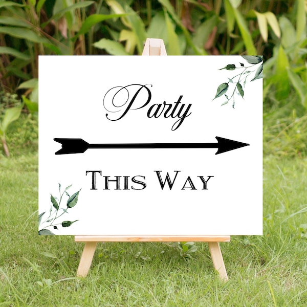 Party Directional Arrow Signs, INSTANT DOWNLOAD, GGBS