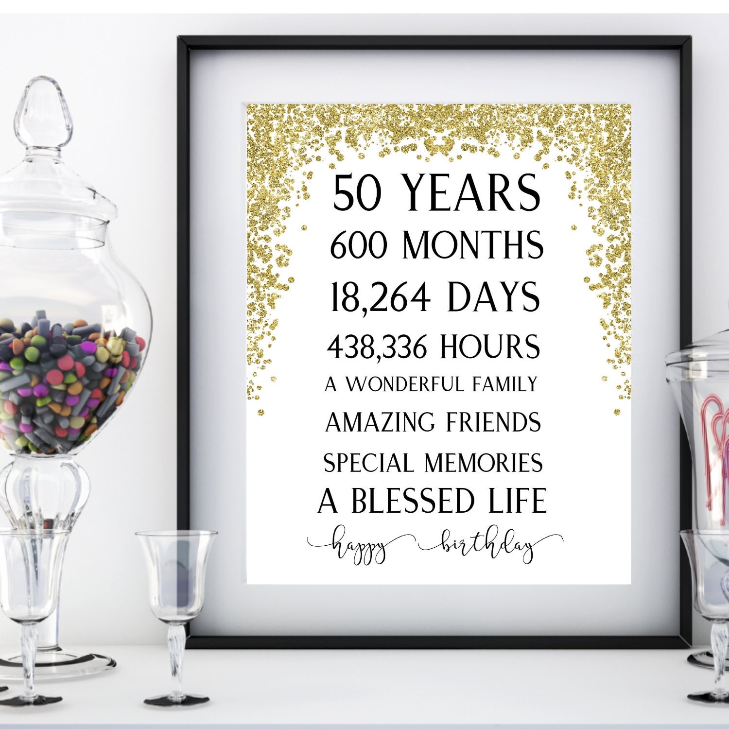 50th Birthday Party Prints Decorations Printables Table | Etsy