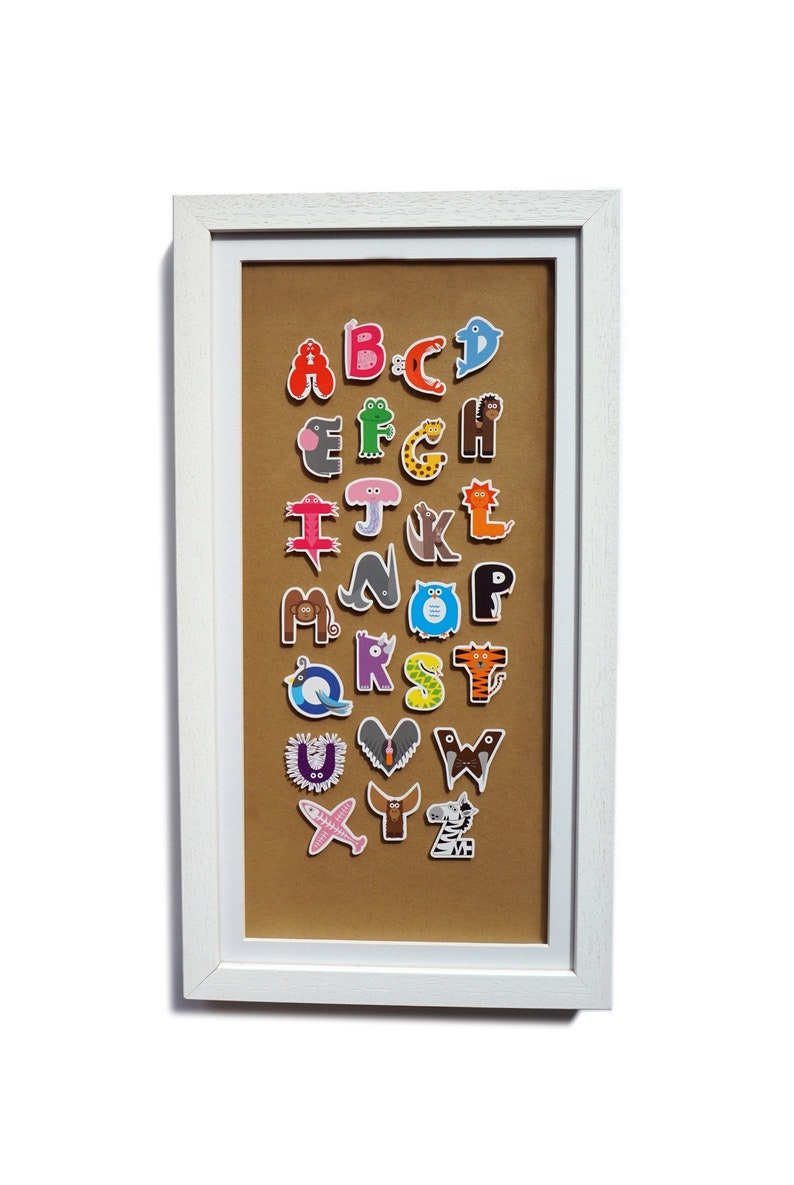 Animal Alphabet AZ Long Narrow Picture Frame Nursery Wall Etsy
