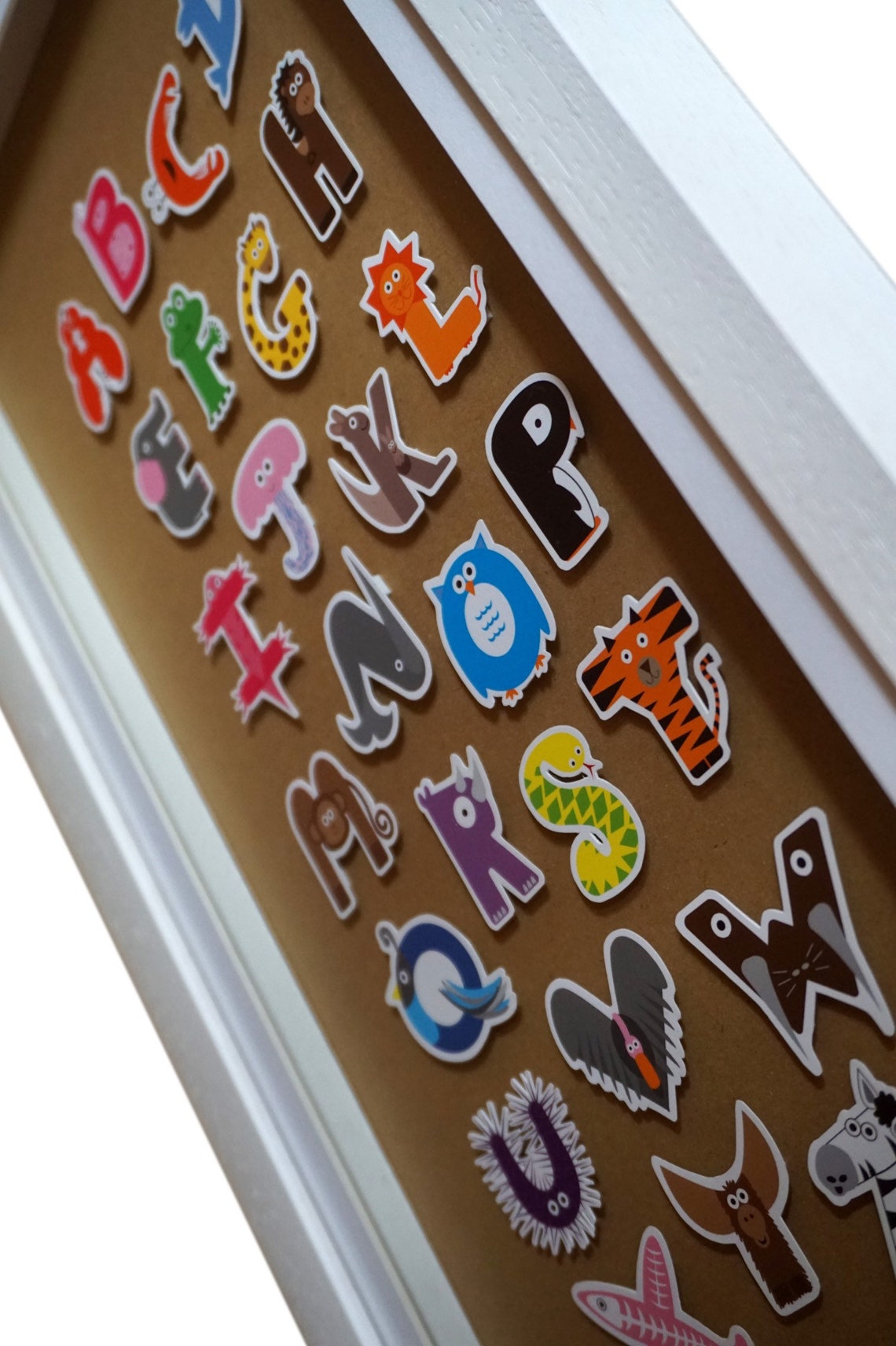 Animal Alphabet AZ Long Narrow Picture Frame Nursery Wall Etsy