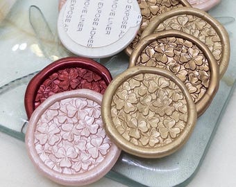 Lucky Clover Wax Seal Stickers: Self Adhesive Handmade Seals