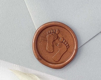 Baby Feet Wax Seal Stickers - Perfect for Baby Shower, Gender Reveal, Sip and See or Birth Announcement