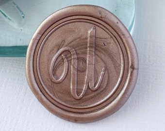 Letter U Wax Seal Stickers, Script Cursive Initial, Handmade - Use for wedding invitations, place cards, or other personalization gifts