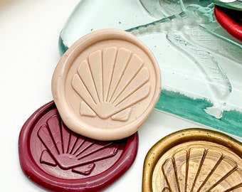 Seashell Scollop Wax Seal Stickers - Perfect for Beach Wedding Invitations