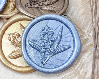 Lily of the Valley Wax Seal Stickers, Self Adhesive
