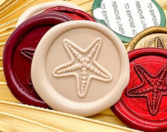 Starfish Seashell Wax Seal Stickers - Perfect for Beach Wedding Invitations