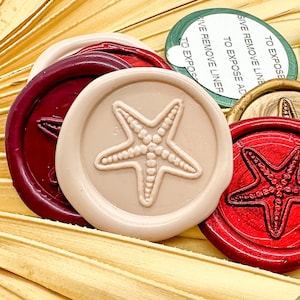 Starfish Seashell Wax Seal Stickers - Perfect for Beach Wedding Invitations