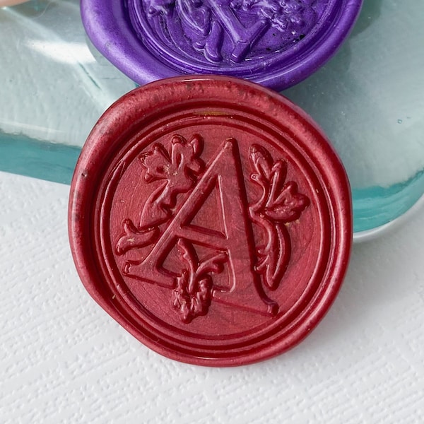 Vintage Letter A Decorative Wax Seal Stickers, Self Adhesive, Handmade - For wedding invitations, place cards, or personalization gifts