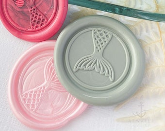 Fish Tail Wax Seal Stickers, Self Adhesive, Wedding Menus