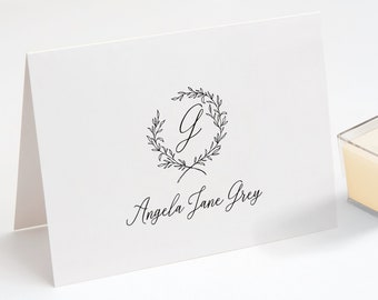 Angela Suite, Folded Personalized Stationery Greeting Cards