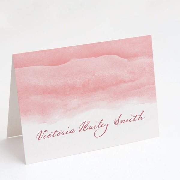 Blush Dip, Folded Personalized Stationery Greeting Cards