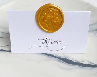 Thanksgiving Place Cards, Maple Leaf Wax Seal