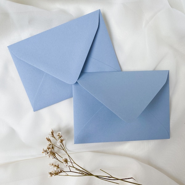 Dusty Blue Euro Flap Envelopes,  A1 - Perfect for Invitations RSVP Cards; Wedding, Baby Shower, Gender Reveal or Party Invitations