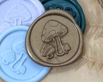 Mushroom Wax Seal Sticker, Self Adhesive - Vegetable, Vegetarian, Vegan Meal Indicator for Place Cards; Garden Wedding Invitations