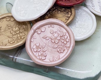 Botanical Floral Wreath Wax Seal Stickers, Self Adhesive - For garden lovers, spring weddings, tea party weddings, summer parties and more!